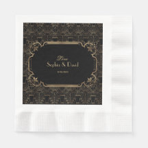 Svart Guld Underbara Gatsby Art Deco 1920-talet Br