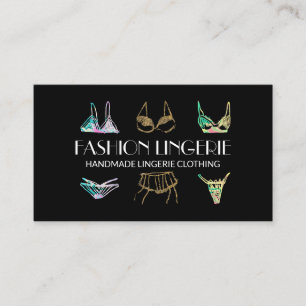 Svart guld Underkläder Tjejbutik Lingerie Kläder Visitkort