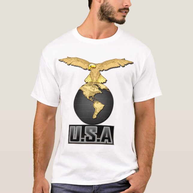 Svart & guld- USA T Shirt (Framsida)