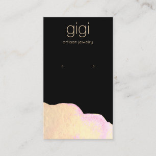 Svart Guld-vattenfärgsfärg, Abstrakt Visning för a Visitkort