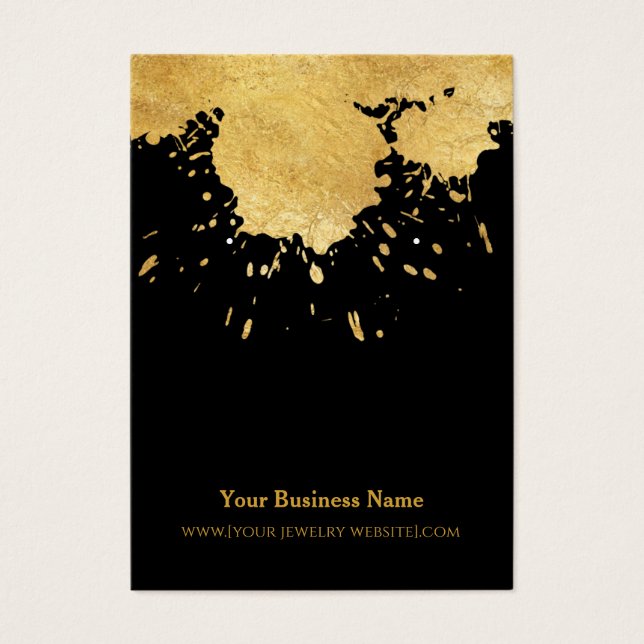 Svart Guld-Visning för Stänk-avläsning Visitkort (Framsidan)