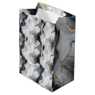 Svart, Guld & Vit Marmor Tryckt Designers Presentp