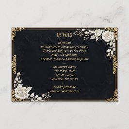 Svart Guld Vit Ros Lyx Elegant Formell Tilläggskort