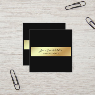 Svart guld- yrkesmässig modern chic för elegant fyrkantigt visitkort