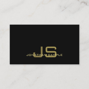 Svart guld- yrkesmässig modern Monogram för Visitkort