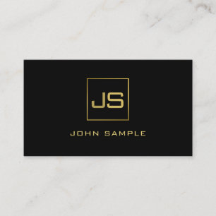 Svart guld- yrkesmässig modern Monogram för Visitkort