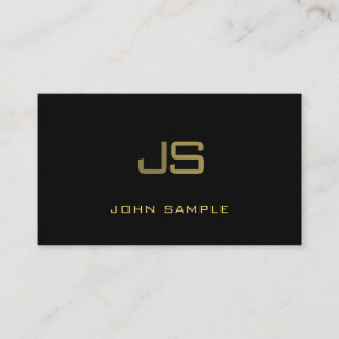 Svart guld- yrkesmässig modern Monogram för Visitkort