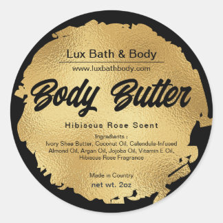 Svart guldfärgsmodellens moderna lyxrunda, produkt runt klistermärke