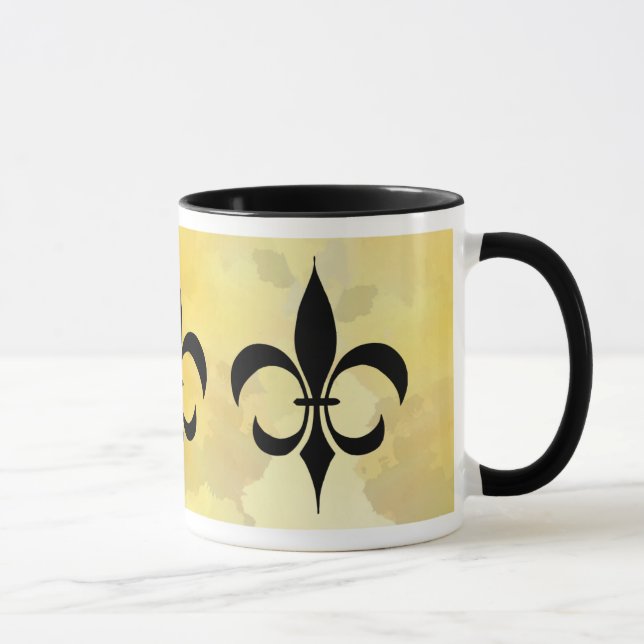 Svart guldFleur-de-lis mugg (Höger)