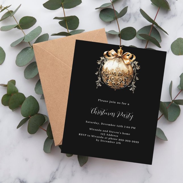 Svart guldklot vintage julfest (Skapare uppladdad)