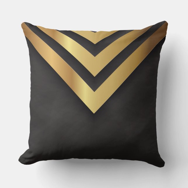 Svart guldmetallpil kudde (Framsida)