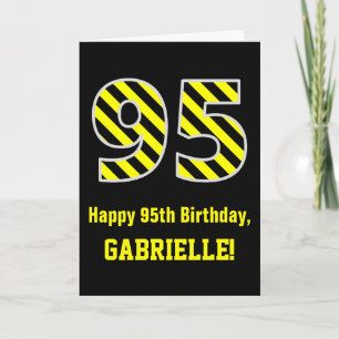 Svart & Guldrandig "95"; 95-årsdag + Namn Kort