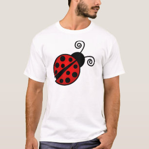 Svart gullig nyckelpiga - som är röd och t-shirt