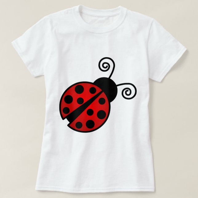 Svart gullig nyckelpiga - som är röd och tee (Design framsida)