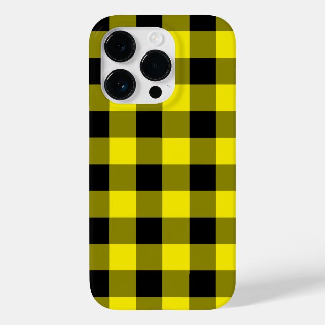 Svart gulrutig iPhone-fodral (Baksida)