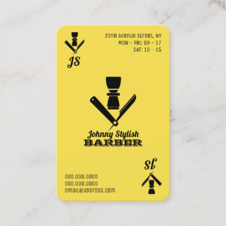 Svart gult av barber visitkort