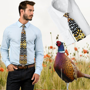 Svart, Gult, Brun raveva's Pheasant Feather Tie Slips