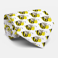 Svart Gult Bumblebee Tecknad Bee Bees Insekt Tie