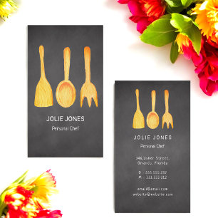 Svart Gult Catering Chef Food Bloggare Visitkort