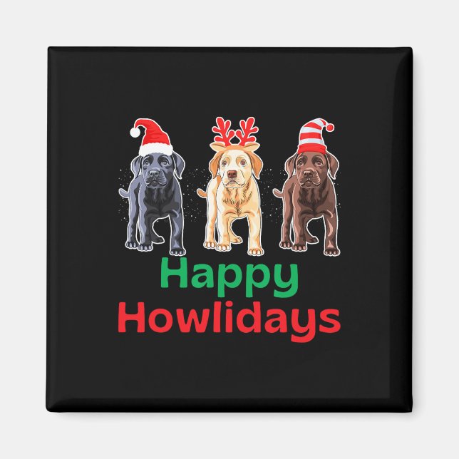 Svart gult chokladchristmas labrador magnet (Framsidan)