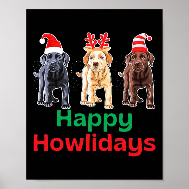Svart gult chokladchristmas labrador poster (Framsidan)
