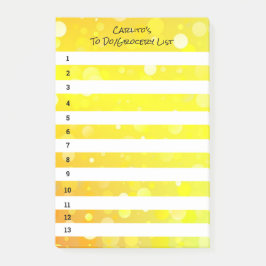 Svart gult Circles Post-it Notes Block