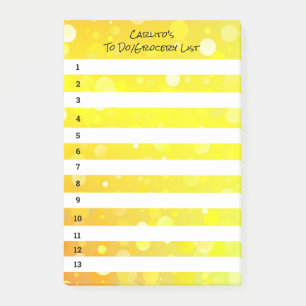 Svart gult Circles Post-it Notes Block