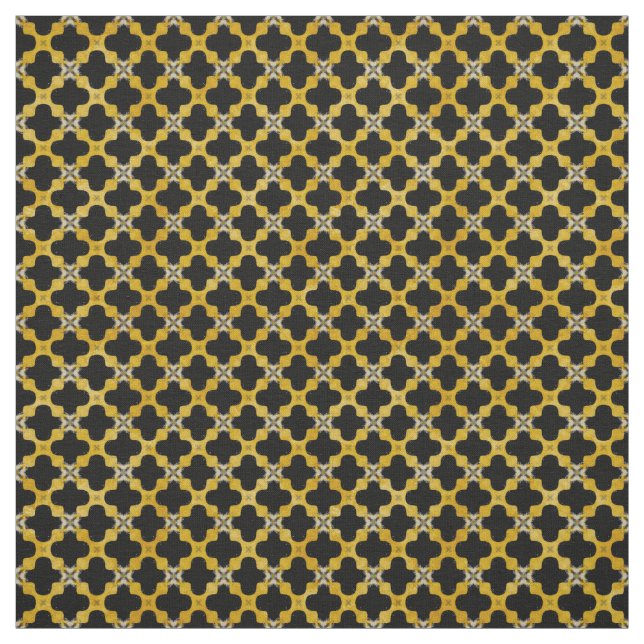 Svart, Gult, Grått Modern Urban Mönster Tyg (Provkarta)