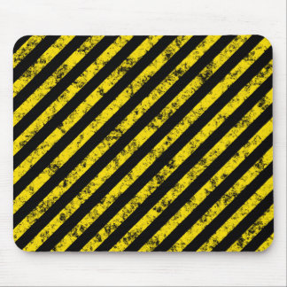 Svart Gult Grunge Caution Tape Rand Mönster Musmatta