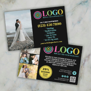 Svart Gult Logotyp Foton Promo Small Business Flygblad