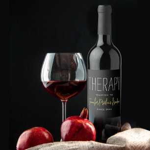 Svart Gult med enkel Chic Skilj upp Namn Vinflaska Etikett