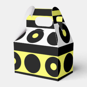 Svart, Gult och vitt Polka dots och Rand Presentaskar