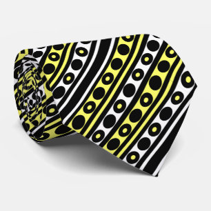 Svart, Gult och vitt Polka dots och Rand Slips