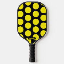 Svart/Gult Polka dots Pickleball Paddle