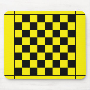 Svart gult schess bord musmatta
