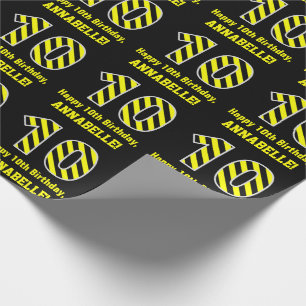 Svart & gult som göras randig "10"; 10th presentpapper