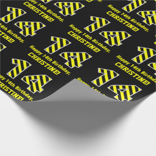 Svart & gult som göras randig "14"; 14th presentpapper