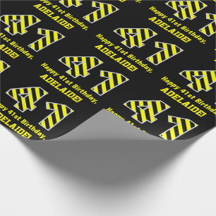 Svart & gult som göras randig "41"; 41st presentpapper