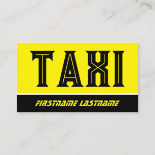 Svart gult TAXI nattjänst för taxi-chaufförer Visitkort