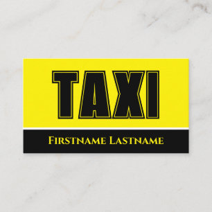 Svart gult TAXI nattjänst för taxi-chaufförer Visitkort