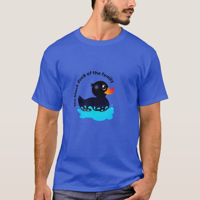 Svart gummi Anka -"familjens svarta anka" T Shirt (Framsida)