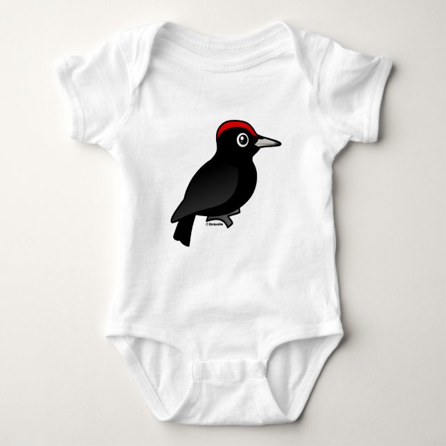 Svart hackspett tee shirt (Framsida)
