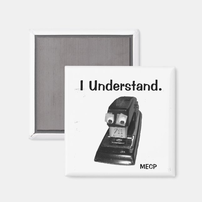 Svart häftapparat med den Googly ögamagneten Magnet (Front/Back)