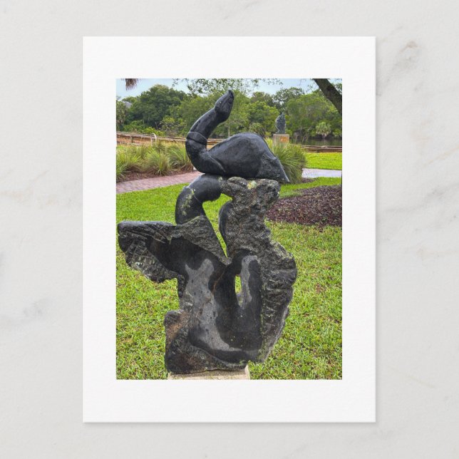 Svart häger skulptur vykort (Framsida)