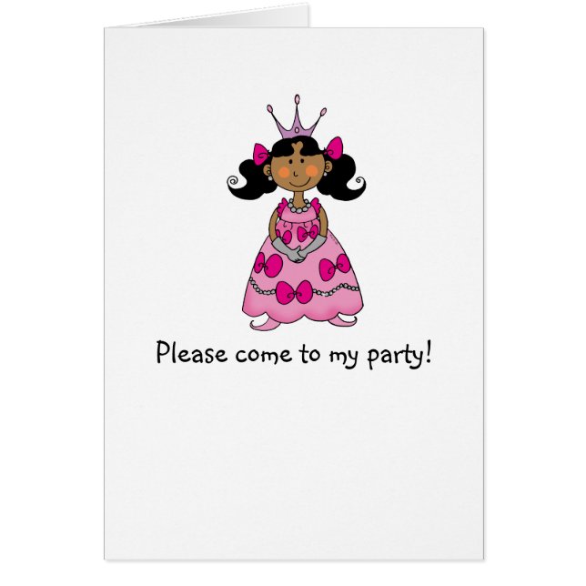 Svart haired princess hälsningskort (Framsidan)