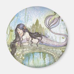 SVART HAIRED SJÖJUNGFRU MAGNET