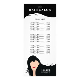 Svart hairstylist-modell för Pris lista Reklamkort