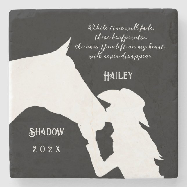 Svart hakhoofprint, citattecken stenunderlägg (Framsidan)