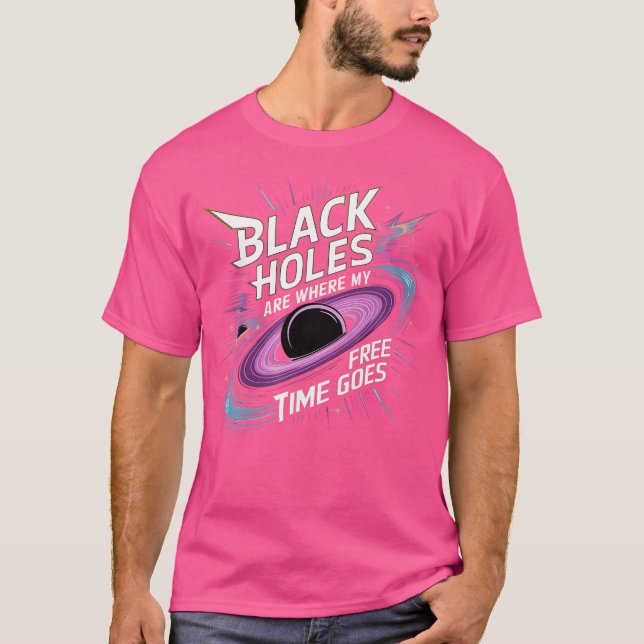 Svart Hål for Space Älskare Science Geeks ekonomis T Shirt (Framsida)