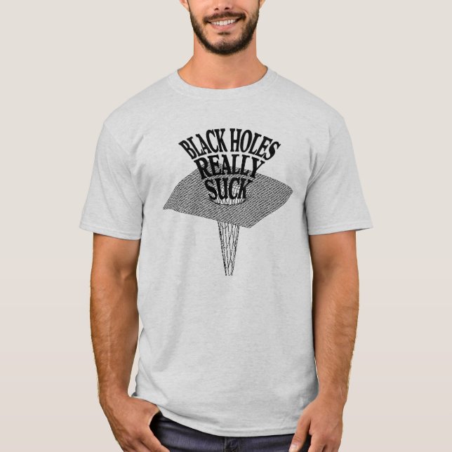 Svart hål suger egentligen t-shirt (Framsida)